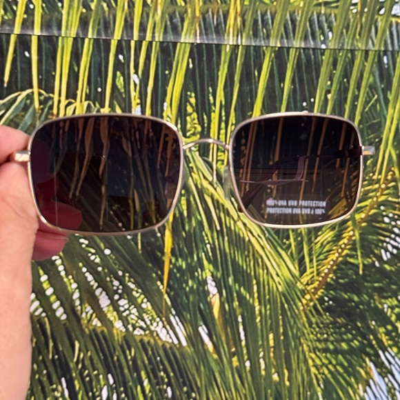 aerie Gold Frame Sunglasses with Brown Lenses - Picture 5 of 13